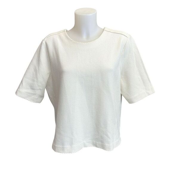 Brooks‎ Brothers Red Fleece White Textured Classy Roundneck Zip Back Top sz XL - Picture 1 of 8